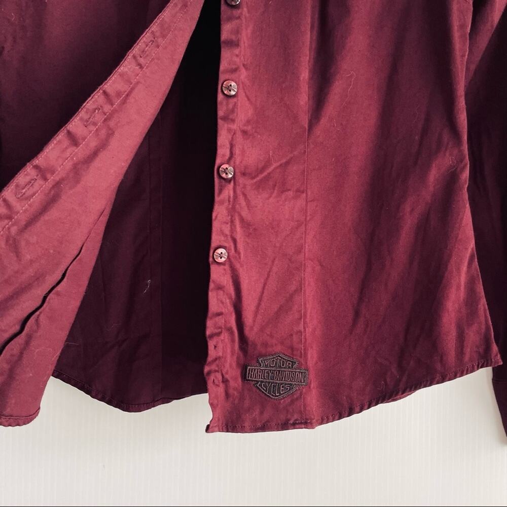 Harley Davidson Fitted Collared Button Down Shirt… - image 7